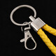Braided leather rope keychain for men and women DIY handmade car key accessories metal ring pendant decoration white