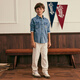 E LAND KIDS children's clothing children's shirt EKYJE4901A indigo 160