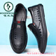Woodpecker [really soft leather] men's summer 2025 new men's hole sandals breathable and odor-proof middle-aged sandals black [standard leather shoe size] 42 brand special offer to buy