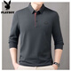 Playboy Spring and Summer New Counter Men's Long Sleeve Lapel Loose T-shirt POLO Middle-aged Business Casual Sweatshirt 9918 Navy [Long Sleeve] L 170 Suggestions 110-130Jin [Jin equals 0.5 kg]