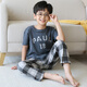 
Mannido children's pajamas boys short-sleeved trousers autumn clothes boys all-cotton air conditioning set big children teenagers pure cotton home clothes N9901 [short length] 170 XL code recommended 165-170cm