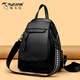 
Woodpecker's new genuine leather women's backpack for commuting simple large capacity trendy top layer cowhide backpack large bag black