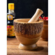 Shijin garlic pounder wooden Thai solid wood garlic mortar household manual garlic mashed artifact garlic pounder grinder garlic peeler large