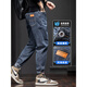 Playboy; Playboy Blue Jeans Summer de verano de la marca delgada de verano American Loose Straight 2025 New Elastic informal Long pantalones 6621 Negro + 6621 Negro delgado 28
