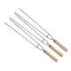 MEIJINJIA wooden handle chicken wing fork stainless steel barbecue skewers disposable fork U-shaped sausage fork BBQ tools 10 pieces