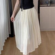 High-end fairy-like and elegant temperament skirt for women in summer 2025 high-waisted A-line pleated loose drooping large hem skirt 1343 apricot color M ([Suggested 96-110Jin[Jin equals 0.5 kg] wear])