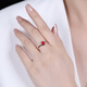 Tingliang 0.7 carat pigeon blood red ruby ring 18K gold inlaid diamond colored gemstone ring size message (10 to 21) ready stock
