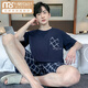 MODAL Pyjamas Herren-Sommer-Dünne Baumwoll-Kurzärmel-Shorts können nach außen getragen werden, um coole Kleidungskleidung für lässige Herren in Übergrößen zu sehen.