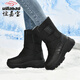 Yijiabao Schneestiefel Herren Winter warme High-Top-Baumwollschuhe für Frauen plus samtig verdickte Baumwollstiefel Nicht-Rutschpaare Outdoor-Reise-Wanderschuhe 2677 Schwarz plus Samt / Frauen 37 (235 mm) Dicked Bitte wählen Sie eine Größe größerer