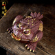 Chengyun Shangzun's exquisite Yixing purple sand golden toad tea pet master Chen Hongjun's fully handmade large three-legged gold toad ornament can be raised. Large gold-painted golden toad-Chen Hongjun's handiwork
