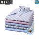 JEEP SPIRIT Jeep Summer New Plaid Cotton Shirt Men's Short Sleeve Thin No-Iron Middle-aged and Young Half-Sleeve Shirt Daddy's Outfit HK-9720 [Pure Cotton] 44