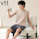 VTT MANEVELESS PAJAMAS Summer Traje de algodón Vest New Home Clothing Los pantalones cortos delgados de los hombres se pueden usar en vest traje: OMM13657 L