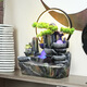 Yunmao Rockery fließendes Wasserverzirk zirkulierende Wasser Drehkugel Wohnzimmer Lucky Fengshui Rad High Mountain Water View Luftbefeuchter Eröffnung Geschenk 9930 großer Lichtkreis Zerstäubungsmodell