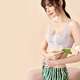 Ropa interior de los pechos pequeños de mujeres se ven grandes y cómodos sin rastros Sexy Bra Mujeres recolectadas 3212043 Púrpura gris (Copa delgada) 75B