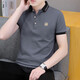 
Hailan special offer summer clothing solid color lapel short-sleeved T-shirt men's trendy versatile casual loose top young man leads half QY683 black 2XL