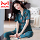 
Cat Man (MiiOW) middle-aged pajamas for women in summer pure cotton short-sleeved trousers cardigan floral mother style loose middle-aged and elderly home clothes Q9928# M (80-105Jin [Jin equals 0.5 kg] wear)