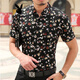 Playboy (Playboy) 2025 Летняя рубашка с короткими рукавами для мужчин Mercerized Cotton Rush No Iron для мужчин Fat Men Loose Plus-Size Printed полузащиленные 983 Maple Leaf Black M подходит для 95-120JIN [Jin равняется 0,5 кг]