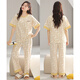 Modal pajamas with chest pad for women 100% pure cotton summer short-sleeved trousers thin 2025 new summer home clothes for women summer EY5008 pink [with chest pad] 2XL Recommended 140-160Jin [Jin equals 0.5 kg] Delivery on the same day before 16:00