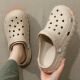 Chaussures de trou d'opération antidérapant Anshangfen Anti-Slip pour les hommes en été portez des sandales anti-odor EVA à semelles épaisses pour les femmes pour les femmes. Khaki [Honeycomb Anti-slip, position à long terme sans fatigue] 42-43 adaptée à 41-42 (longueur intérieure 260 mm)