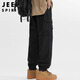 JEEP SPIRIT Jeep pure cotton overalls men's 2025 autumn and winter American casual pants men's pants black XL