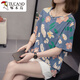 啄木鸟2025夏装新款加大码纯棉短袖T恤女胖mm洋气减龄显瘦遮肚子上衣女 9901灰色 M 80-95斤