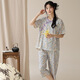 Langsha Nouveau pyjamas chinois pour femmes en été imitation d'été Coton Sleeves 2025 Style chinois pliant des vêtements inférieurs décontractés 9902 M