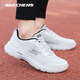 斯凯奇（Skechers）男鞋夏季新款黑武士网面透气跑步鞋子男轻便舒适减震运动鞋健步鞋 白色/黑色6625（一脚蹬） 42