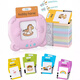 Hanshiyou Toys Machine de carte d'éducation précoce des enfants 1 à 6 ans Machine d'apprentissage chinois et anglais Bilingue Lumières bébé Little Bear Pink 255 Carte (510 chinois et anglais bilingue