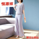 
Hengyuanxiang 2025 new middle-aged mother summer suit set fashionable short-sleeved ice silk T-shirt middle-aged and elderly women's knitted two-piece set 9923 navy blue M (recommended 85-105Jin [Jin equals 0.5 kg])