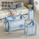 Trimigo baby cot movable splicing bed multi-function folding bed diaper changing table newborn baby cradle shaking bed blue coax sleeping tool crib with diaper table mosquito net baby supplies full moon gift event coconut palm mattress