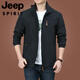 JEEP SPIRIT户外男士外套秋冬季2025新款中年男装秋装上衣服加绒夹克男春秋厚 9898黑色 款 加绒 M