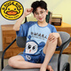 G.DUCKKIDS children's pure cotton boy pajamas summer short-sleeved egg cartoon handsome little boy suit thin home clothes big boy 6636# 170 size 18 height (145-155cm)