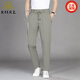 Pantalon de soie de glace RMRZ pour hommes en été Nouveau pantalon décontracté à séchage rapide respirant pour hommes pantalons de survêtement en petits pieds en vrac pour hommes noirs m