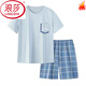 Langsha Pajamas Men's Summer's Pure Cotton Cotton Compet Shorts Short для подростков. Случайная прохладная домашняя одежда с кондиционером можно носить за пределами HDE9928 XL Мужчины: