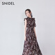 
SNIDEL2025 autumn and winter new product elegant ruffled small flying sleeve printed tea break dress SWFO254139 Ivory white M (1)