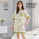 El juego de pijamas modal de manga corta de verano para mujeres con almohadillas de seno de ropa integrada para el hogar y otoño se puede usar estilo delgado de gran tamaño en el verano GXT1047 m (recomendado 75-95Jin [Jin equivale a 0.5 kg])