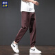 Hailan Home High-End Ice Seidenhose Sommer Herren 2025 Dünne schlanke geradlinige Gelegenheitshose atmungsaktive personalisierte Hose schwarz uk738 2xl 140-155jin [Jin gleich 0,5 kg]