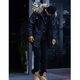 N3B cotton jacket. American retro classic vegetable tanned sheepskin thickened warm fur collar men and women hooded parka coat black M