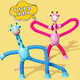 Glowing and ever-changing robot cartoon giraffe stretching toy, telescopic and luminous interactive children's parent-child puzzle, ever-changing telescopic giraffe 3-pack, random colors