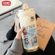 Thermos Crayon Shin Camiseta Termos Termos Cubierta de gran capacidad Doble para estudiantes, hombres y mujeres llevan con ellos nuevas tazas de agua con alta apariencia CKY679 SHIN SHIND + LANYARD ACERO INOXINO + CERAMIC