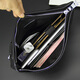 ACROSS light luxury brand men's genuine leather clutch bag men's business large capacity plaid bag casual hand grab wallet men's bag black