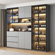 Yoyuan Yaju Gabinete lateral Almacenamiento High gabinete Integrado con la pared Modern Simple Wine Gabinet Style 15280*40*220 SF Express Instalación