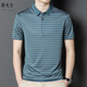 
CEO Yageol Mulberry Silk Short Sleeve T-shirt Men's High-end Lapel Daddy Summer Middle-aged Striped Polo Shirt Trend FCY-A829 Red L 170 Recommended 120-140Jin [Jin equals 0.5 kg]