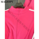 MAGIOPY International Luxury High-end Brand Spring Cool Spicy Pink Casual Sports Set Women's American Waist-Close Short Jacket Rose Red Two-Piece Set S (100Jin [Jin equals 0.5 kg])