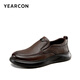 Yierkan men's shoes autumn sheepskin comfortable slip-on leather shoes men's soft-sided slip-on business casual shoes 59171W Brown 40