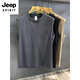 Jeep Spirit Summer New Long Velvet Cotton Fashion Brand Sports Mest Vest Мужская футболка с рукавами мужская американская жилетка светло-серая минималистская подгонка удобная версия M 90-105Jin [Jin равняется 0,5 кг]