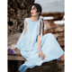 
Demana [Oro Holiday Style] Summer Laiser splicing fake two-piece sleeveless off-shoulder drip button cake for women's dress