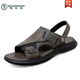 
Woodpecker leather sandals men's 2025 summer new trendy soft sole non-slip beach shoes men's outer dual-purpose sandals AM9923 khaki 38