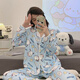 濮水方方春季睡衣女长袖仿棉牛奶丝家居服 M6624#蓝帕恰狗 170 M