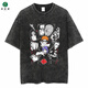 La nueva calle de YouDidi lavado antiguo japonés retro japonés naruto naruto camiseta de algodón de algodón de algodón de manga corta b1381 lavado negro s